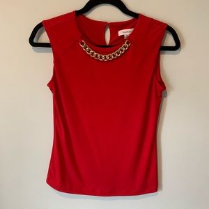 Calvin Klein Gold Chain Sleeveless Blouse